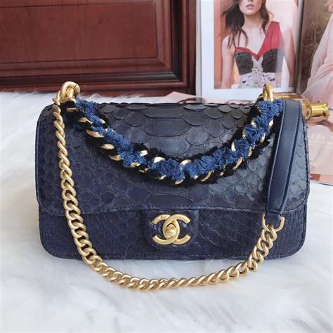 authentic Chanel python bags